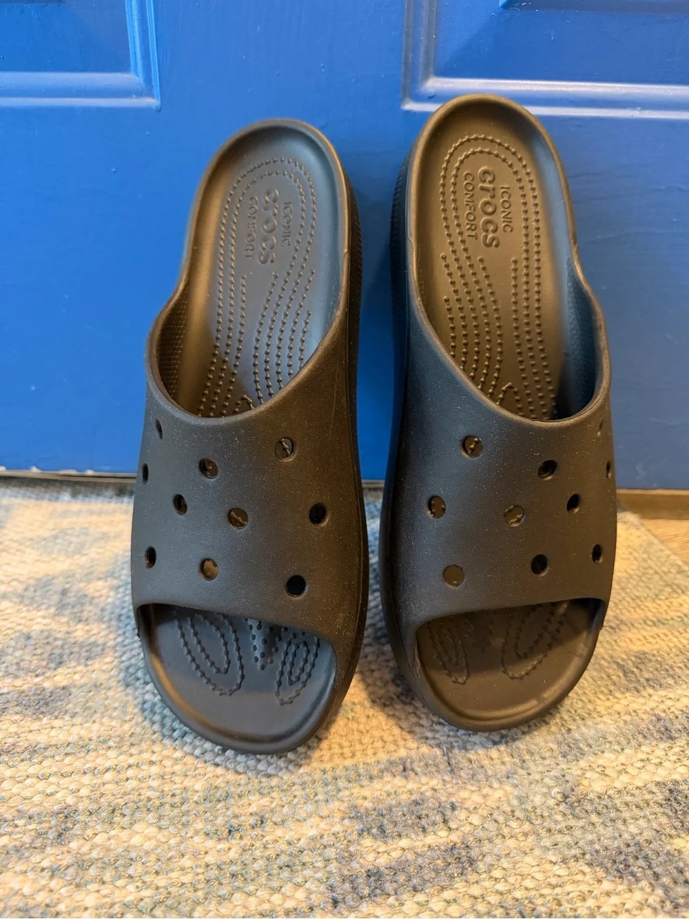 Crocs Iconic Comfort Platform Slide - Black